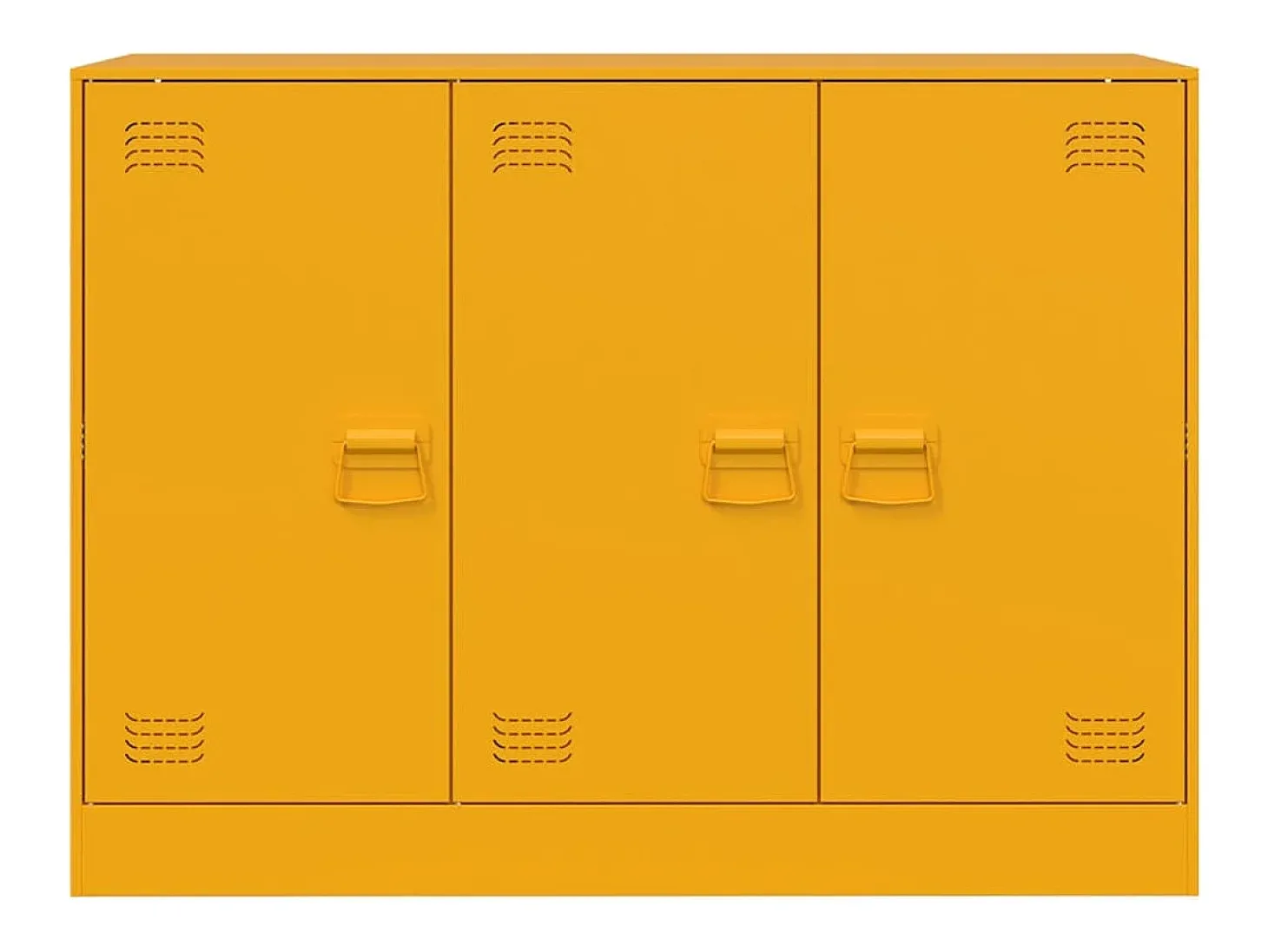 Aparador buffet cómoda armario mueble organizador cocina salón salón amarillo mostaza 99 x 39 x 73 cm acero Amarillo 02_0035712