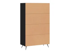 Aparador buffet cómoda armario mueble organizador cocina salón salón alto 69,5 x 31 x 115 cm madera contrachapada negro 02_0034974