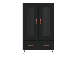 Aparador buffet cómoda armario mueble organizador cocina salón salón alto 69,5 x 31 x 115 cm madera contrachapada negro 02_0034974