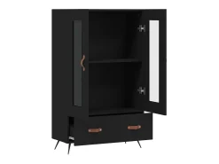 Aparador buffet cómoda armario mueble organizador cocina salón salón alto 69,5 x 31 x 115 cm madera contrachapada negro 02_0034974