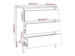 Aparador buffet cómoda armario unidad de almacenamiento organizador cocina salón salonsonoma 60 x 35 x 69 cm madera contrachapada gris 02_0036392