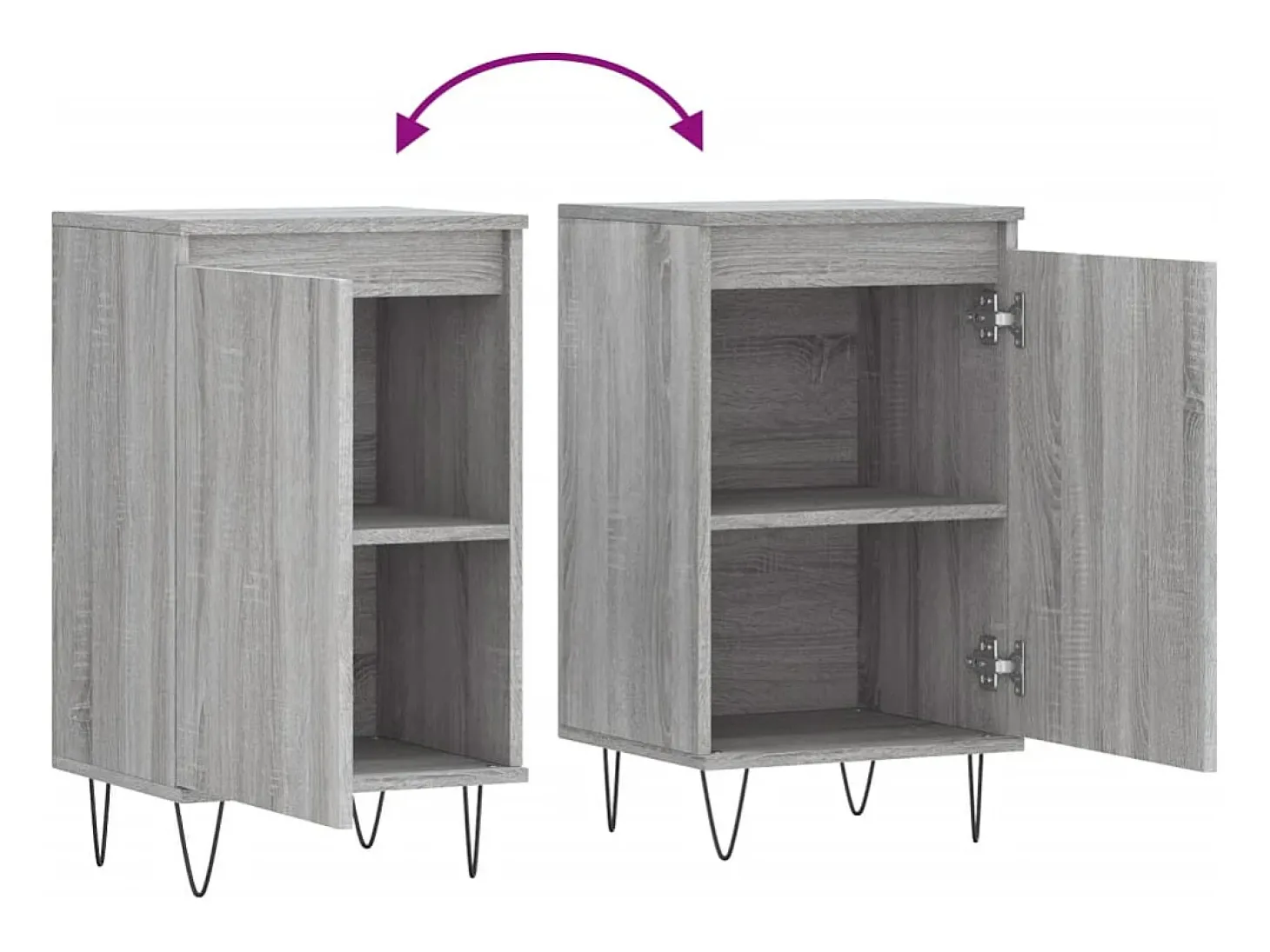 Aparador buffet cómoda armario mueble organizador cocina salón salón juego de 2 sonoma 40 x 35 x 70 cm marrón madera contrachapada 02_0036948