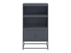 Aparador buffet cómoda armario mueble organizador cocina salón salón alto 68,5 x 38,5 x 123,5 cm acero antracita 02_0032206