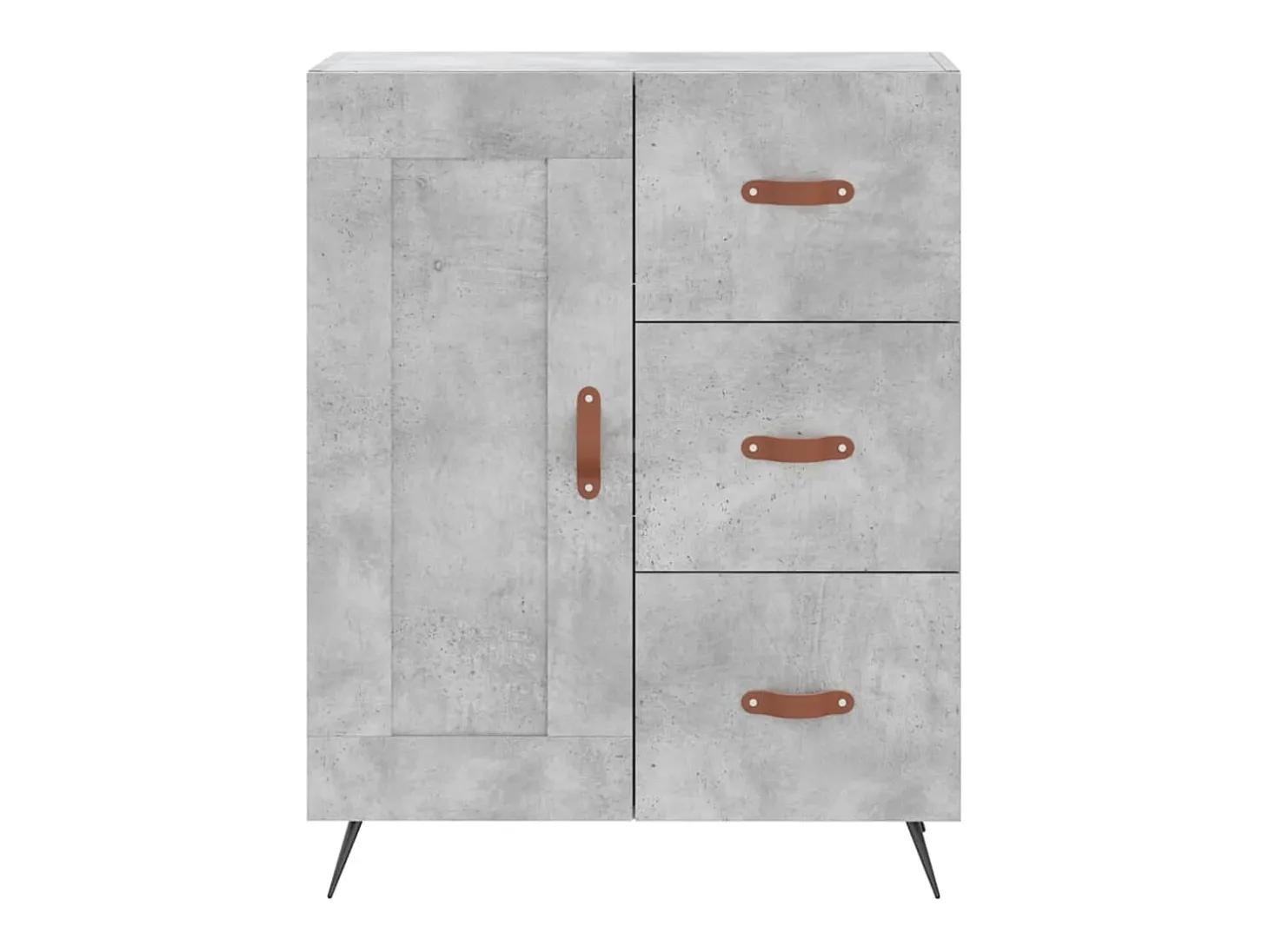 Aparador buffet cómoda armario mueble organizador cocina salón salón alto 69,5 x 34 x 180 cm madera contrachapada gris 02_0034662