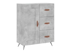 Aparador buffet cómoda armario mueble organizador cocina salón salón alto 69,5 x 34 x 180 cm madera contrachapada gris 02_0034662