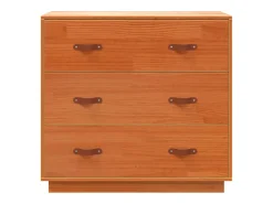 Aparador buffet cómoda armario mueble organizador cocina salón salón cera 80 x 40 x 75 cm madera maciza de pino marrón 02_0031743