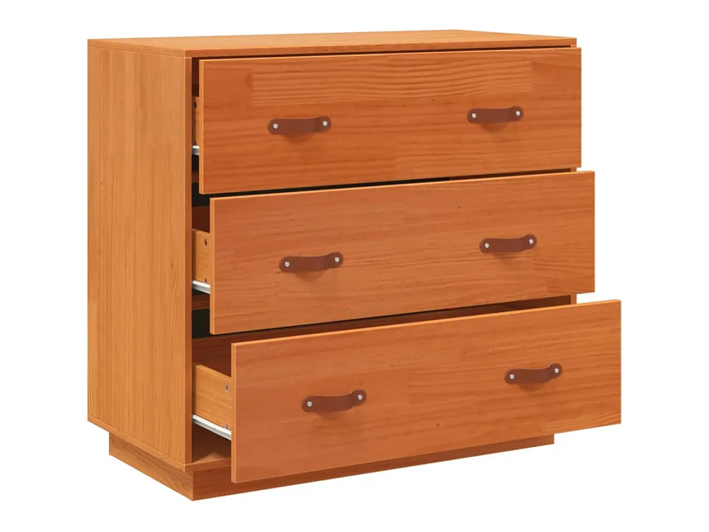 Aparador buffet cómoda armario mueble organizador cocina salón salón cera 80 x 40 x 75 cm madera maciza de pino marrón 02_0031743