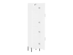 Aparador buffet cómoda armario mueble organizador cocina salón salón alto 34,5 x 34 x 180 cm madera contrachapada blanco 02_0032288