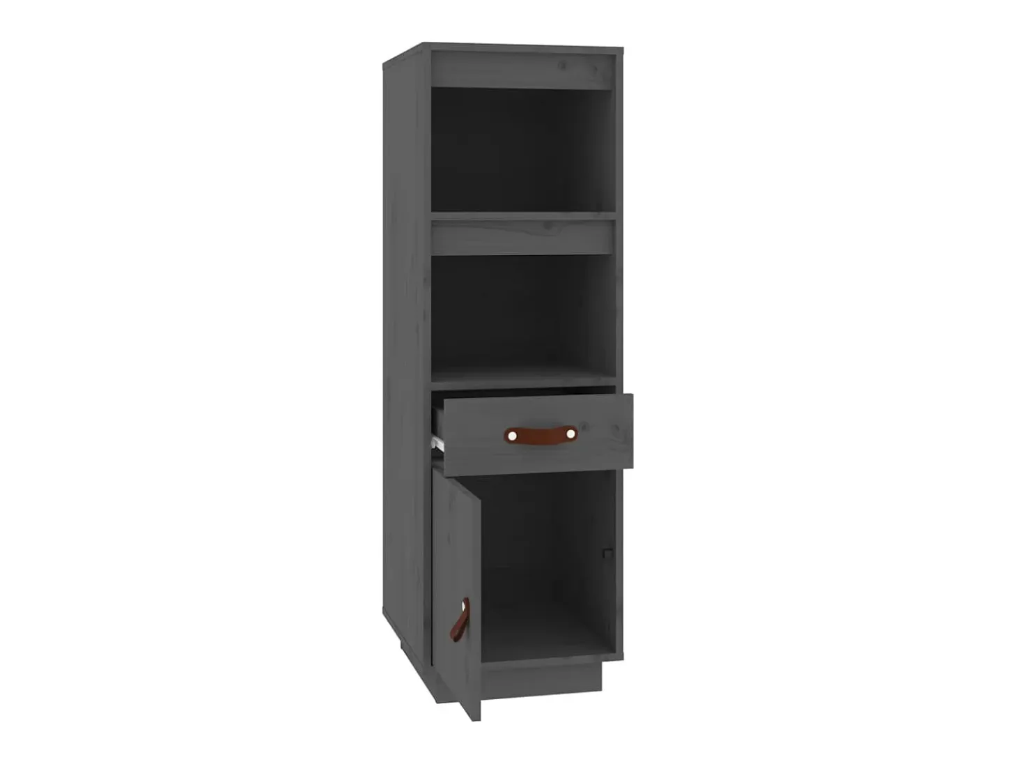Aparador buffet cómoda armario mueble organizador cocina salón salón alto 34 x 40 x 108,5 cm madera maciza de pino gris 02_0034223