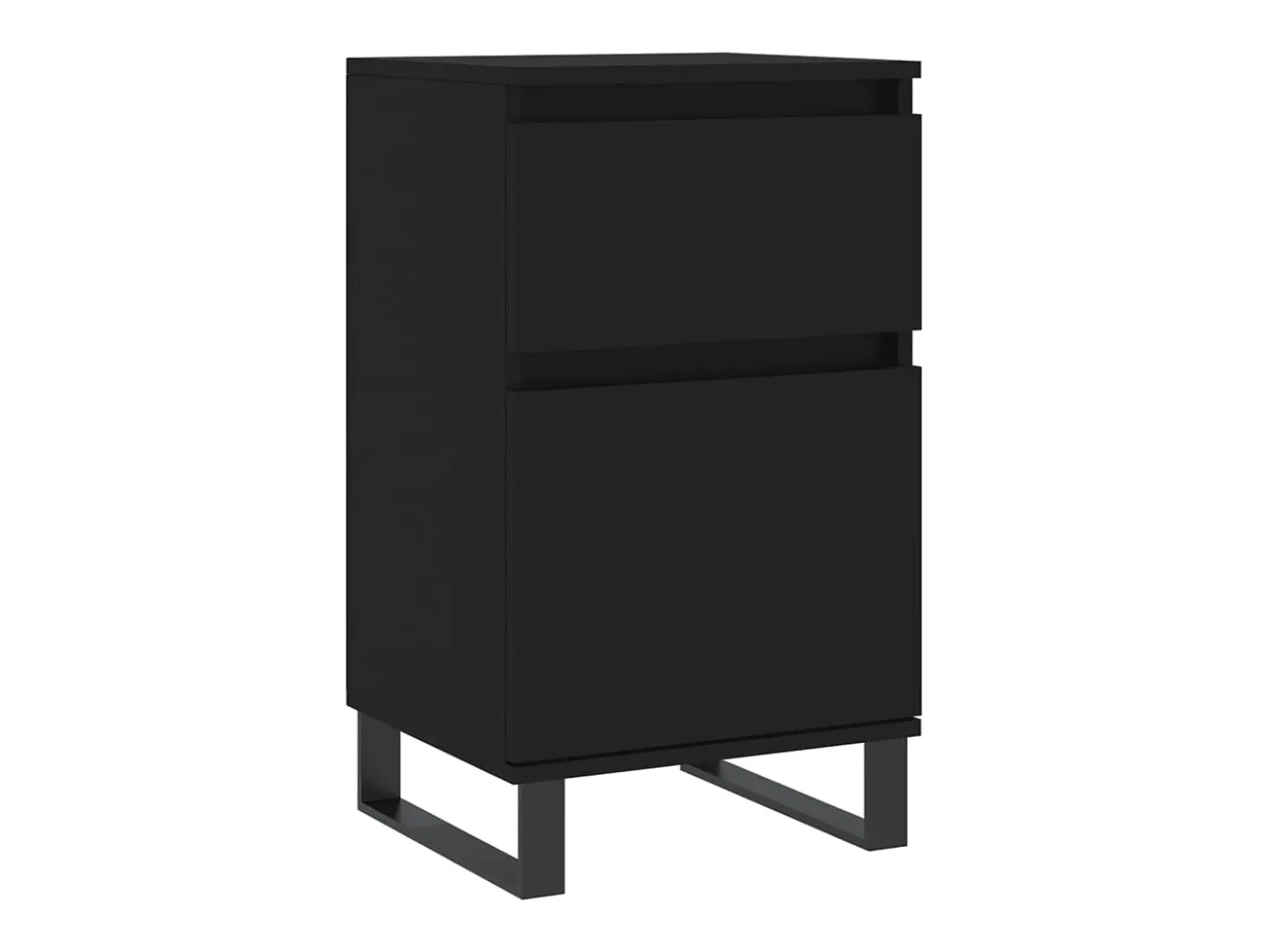 Aparador buffet cómoda armario mueble organizador cocina salón salón juego de 2 40 x 35 x 70 cm madera contrachapada negra 02_0036902