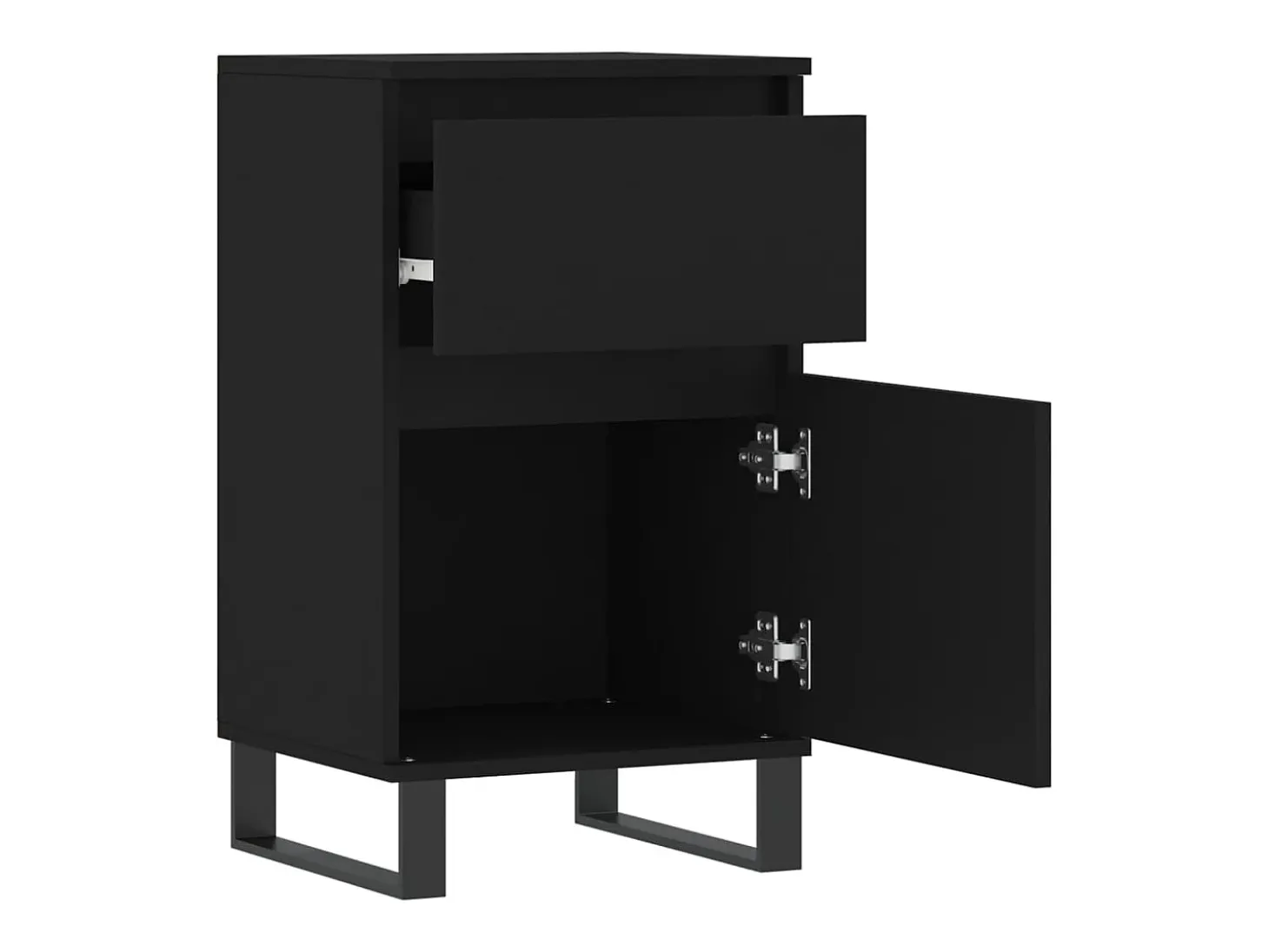 Aparador buffet cómoda armario mueble organizador cocina salón salón juego de 2 40 x 35 x 70 cm madera contrachapada negra 02_0036902