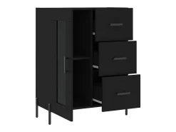 Aparador buffet cómoda armario mueble organizador cocina salón salón 69,5 x 34 x 90 cm madera contrachapada negra 02_0036063