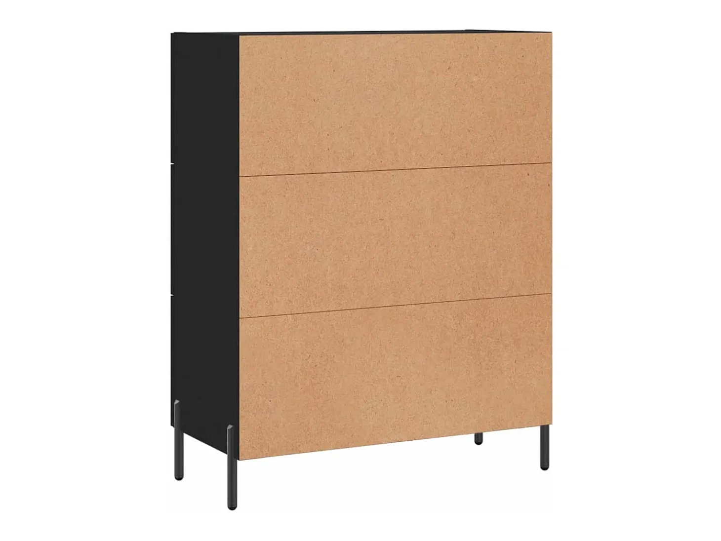Aparador buffet cómoda armario mueble organizador cocina salón salón 69,5 x 34 x 90 cm madera contrachapada negra 02_0036063