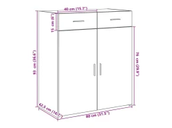 Aparador buffet cómoda armario unidad de almacenamiento organizador cocina salón salón Sonoma 80 x 42,5 x 93 cm madera contrachapada marrón 02_0031724
