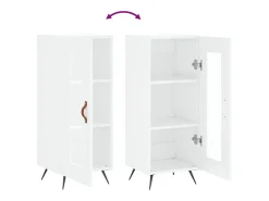 Aparador buffet cómoda armario mueble organizador cocina salón brillante 34,5 x 34 x 90 cm madera contrachapada blanco 02_0030628