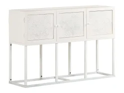 Aparador buffet cómoda armario mueble organizador cocina salón salón 115 x 30 x 76 cm madera maciza de mango blanco 02_0029525