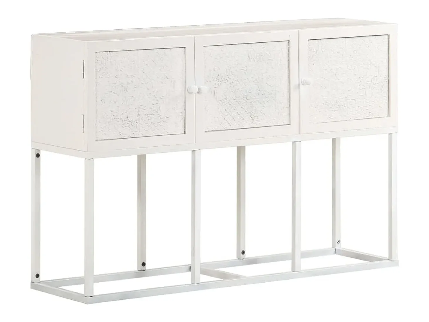 Aparador buffet cómoda armario mueble organizador cocina salón salón 115 x 30 x 76 cm madera maciza de mango blanco 02_0029525