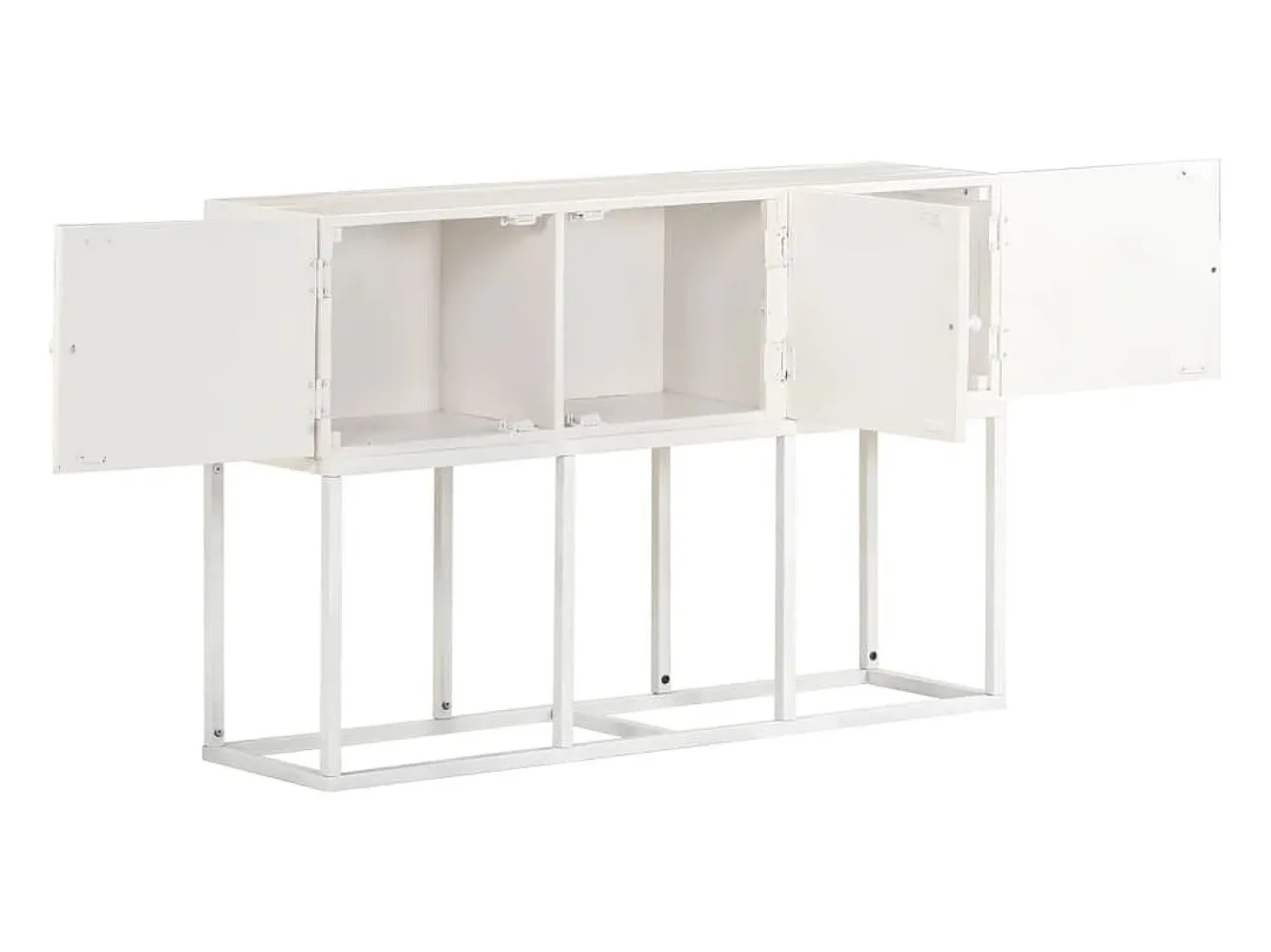 Aparador buffet cómoda armario mueble organizador cocina salón salón 115 x 30 x 76 cm madera maciza de mango blanco 02_0029525