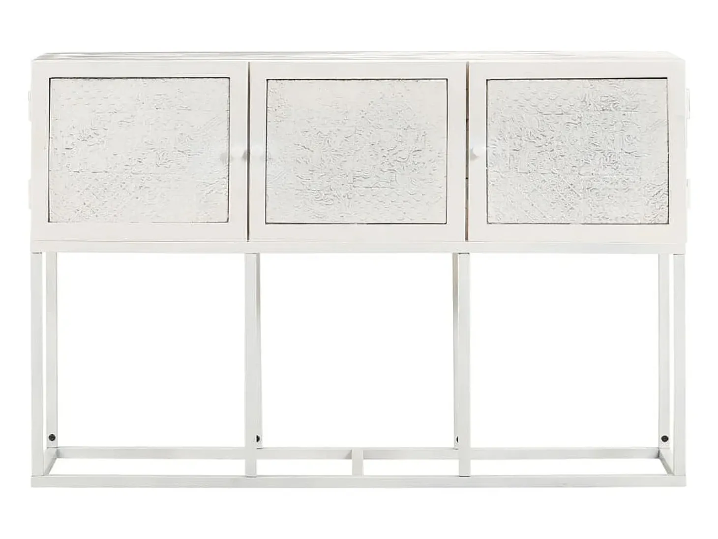 Aparador buffet cómoda armario mueble organizador cocina salón salón 115 x 30 x 76 cm madera maciza de mango blanco 02_0029525