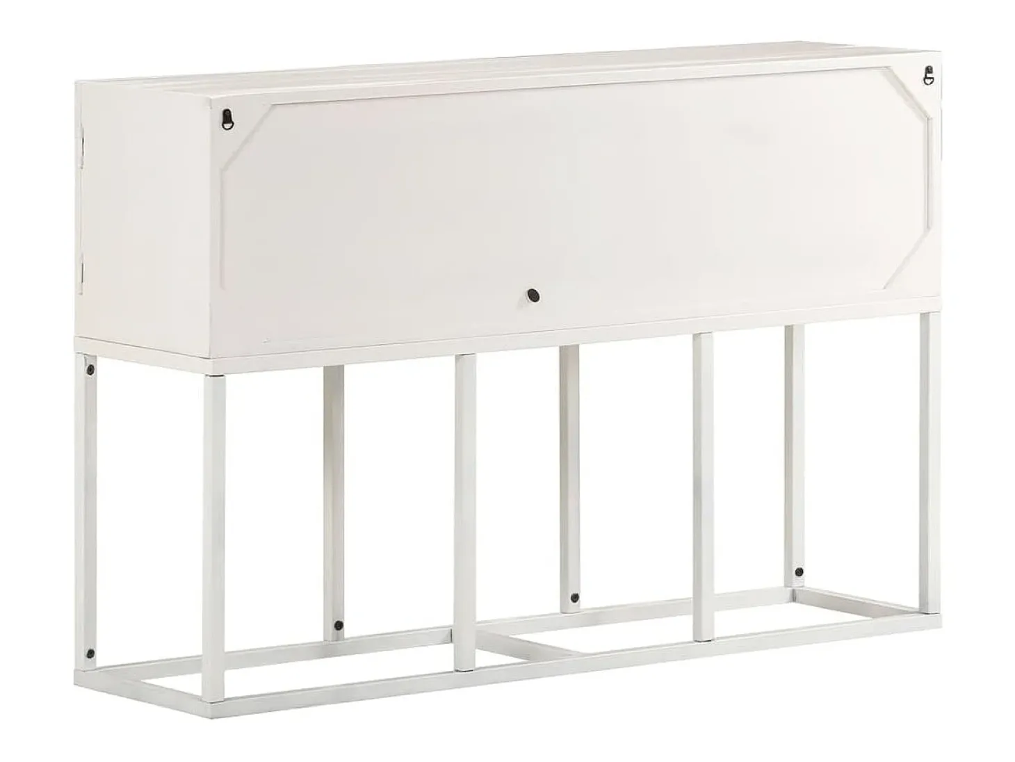 Aparador buffet cómoda armario mueble organizador cocina salón salón 115 x 30 x 76 cm madera maciza de mango blanco 02_0029525