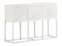 Aparador buffet cómoda armario mueble organizador cocina salón salón 115 x 30 x 76 cm madera maciza de mango blanco 02_0029525