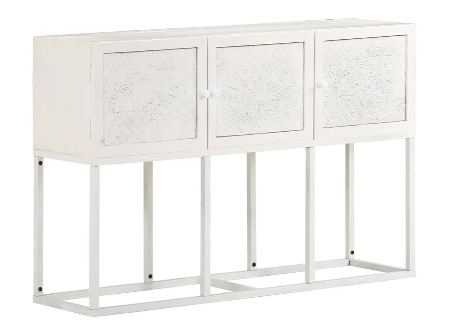 Aparador buffet cómoda armario mueble organizador cocina salón salón 115 x 30 x 76 cm madera maciza de mango blanco 02_0029525