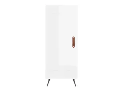 Aparador buffet cómoda armario mueble organizador cocina salón salón alto brillo 34,5 x 34 x 180 cm madera contrachapada blanco 02_0032929