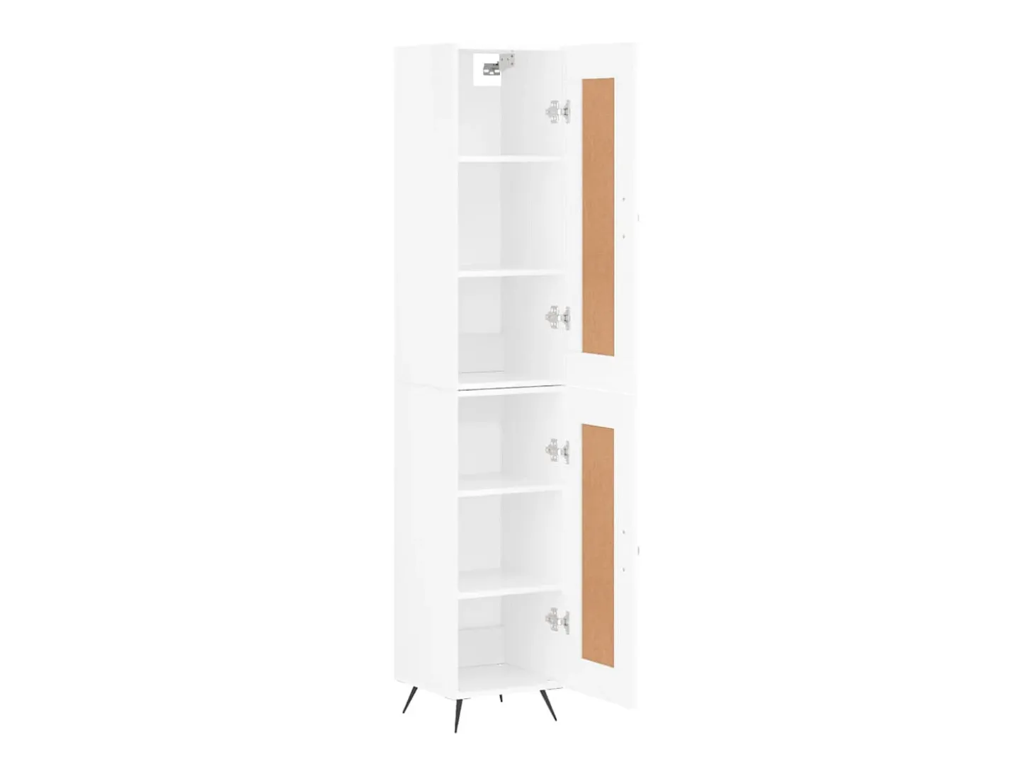 Aparador buffet cómoda armario mueble organizador cocina salón salón alto brillo 34,5 x 34 x 180 cm madera contrachapada blanco 02_0032929