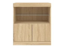 Aparador buffet cómoda armario mueble organizador cocina salón salón con luces LED Sonoma 60 x 37 x 67 cm marrón 02_0029967