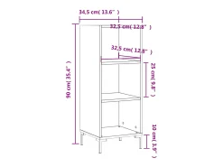 Aparador buffet cómoda armario mueble organizador cocina salón brillante 34,5 x 32,5 x 90 cm madera contrachapada blanco 02_0030581