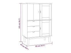 Aparador buffet cómoda armario mueble organizador cocina salón salón alto 85 x 43 x 125 cm madera maciza de pino marrón 02_0035150