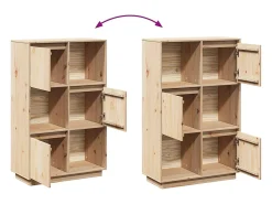 Aparador buffet cómoda armario mueble organizador cocina salón salón alto 74 x 35 x 117 cm madera maciza de pino marrón 02_0032195