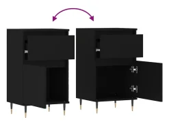 Aparador buffet cómoda armario mueble organizador cocina salón salón juego de 2 40 x 35 x 70 cm madera contrachapada negra 02_0036900