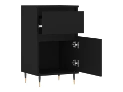Aparador buffet cómoda armario mueble organizador cocina salón salón juego de 2 40 x 35 x 70 cm madera contrachapada negra 02_0036900