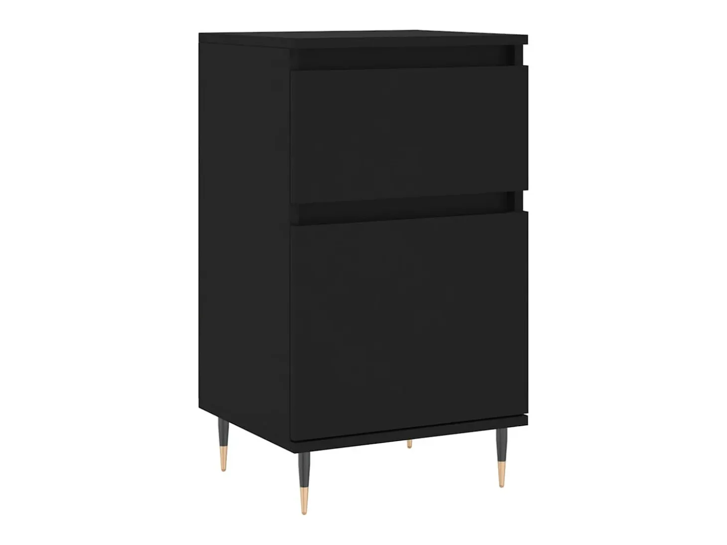 Aparador buffet cómoda armario mueble organizador cocina salón salón juego de 2 40 x 35 x 70 cm madera contrachapada negra 02_0036900