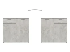 Aparador buffet cómoda armario unidad de almacenamiento organizador cocina salón salón 80 x 36 x 75 cm madera contrachapada gris 02_0032105