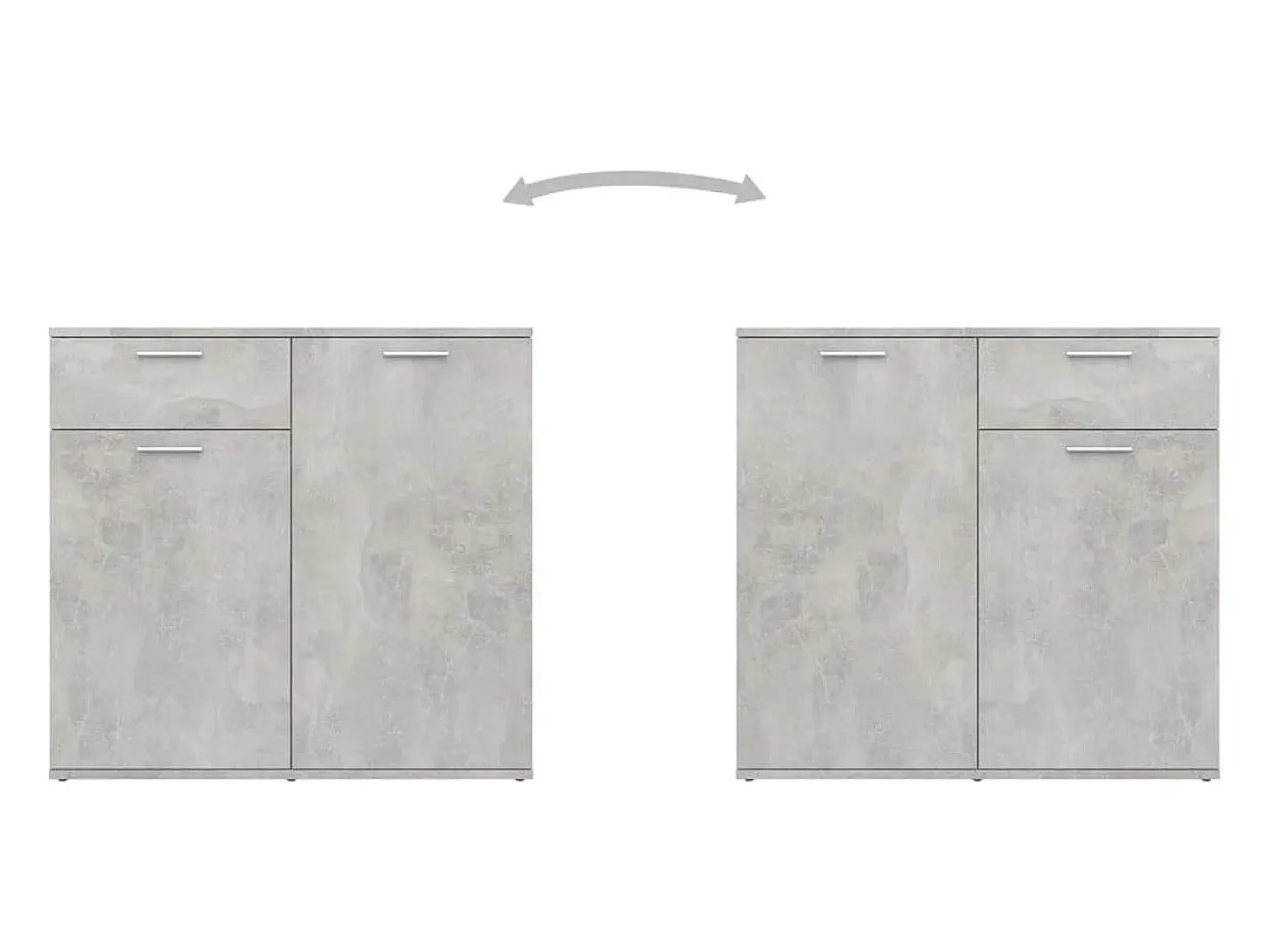 Aparador buffet cómoda armario unidad de almacenamiento organizador cocina salón salón 80 x 36 x 75 cm madera contrachapada gris 02_0032105