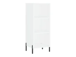 Aparador buffet cómoda armario mueble organizador cocina salón salón alto 34,5 x 34 x 180 cm madera contrachapada blanco 02_0032347