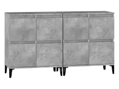 Aparador buffet cómoda armario mueble organizador cocina salón salón juego de 2 60 x 35 x 70 cm madera contrachapada gris 02_0036864