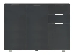 Aparador buffet cómoda armario mueble organizador cocina salón brillante 107 x 35 x 80,5 cm negro 02_0036163