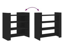 Aparador buffet cómoda armario mueble organizador cocina salón salón 73,5 x 35 x 75 cm madera contrachapada negra 02_0036116