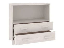 Aparador buffet cómoda armario unidad de almacenamiento organizador cocina salón salón 85 x 35 x 80 cm madera maciza de pino blanco 02_0032134