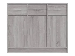 Aparador buffet cómoda armario unidad de almacenamiento organizador cocina salón salonsonoma 91 x 28 x 75 cm madera contrachapada gris 02_0036555