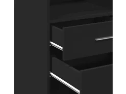 Aparador buffet cómoda armario mueble organizador cocina salón salón alto 30 x 42,5 x 124 cm madera contrachapada negro 02_0034764