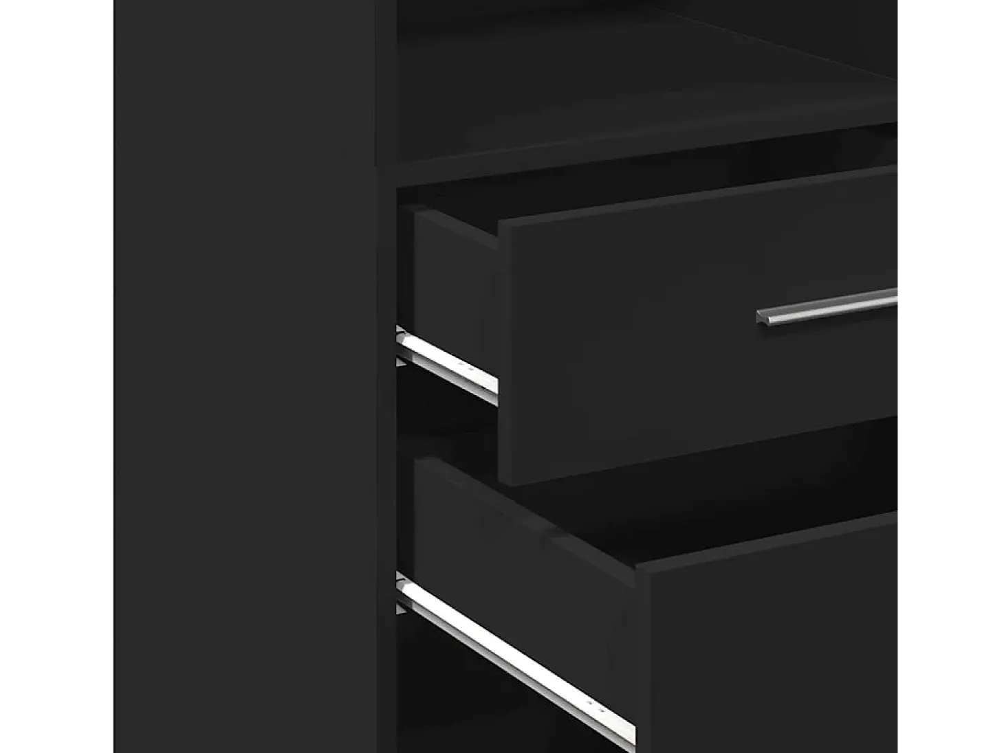 Aparador buffet cómoda armario mueble organizador cocina salón salón alto 30 x 42,5 x 124 cm madera contrachapada negro 02_0034764