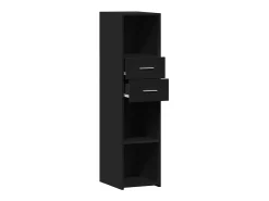 Aparador buffet cómoda armario mueble organizador cocina salón salón alto 30 x 42,5 x 124 cm madera contrachapada negro 02_0034764