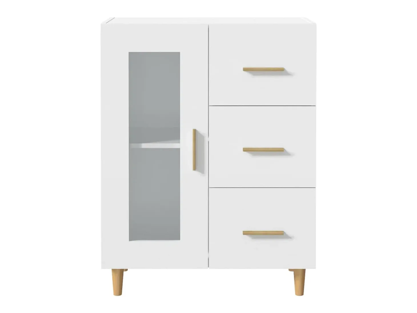 Aparador buffet cómoda armario unidad de almacenamiento organizador cocina salón salón 69,5 x 34 x 90 cm madera contrachapada blanco 02_0030430