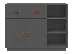 Aparador buffet cómoda armario mueble organizador cocina salón salón 98,5 x 40 x 75 cm madera maciza de pino gris 02_0031811