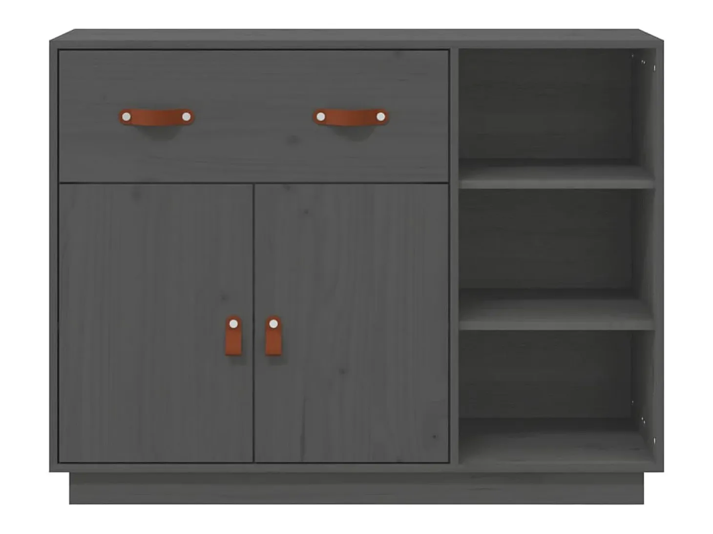 Aparador buffet cómoda armario mueble organizador cocina salón salón 98,5 x 40 x 75 cm madera maciza de pino gris 02_0031811