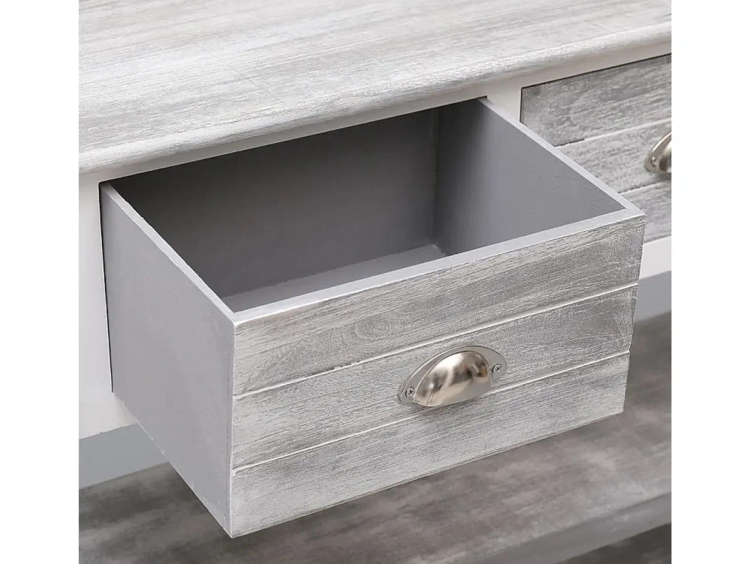 Aparador buffet cómoda armario mueble organizador cocina salón salón antiguo 108 x 30 x 76 cm madera maciza de Paulownia gris 02_0031812